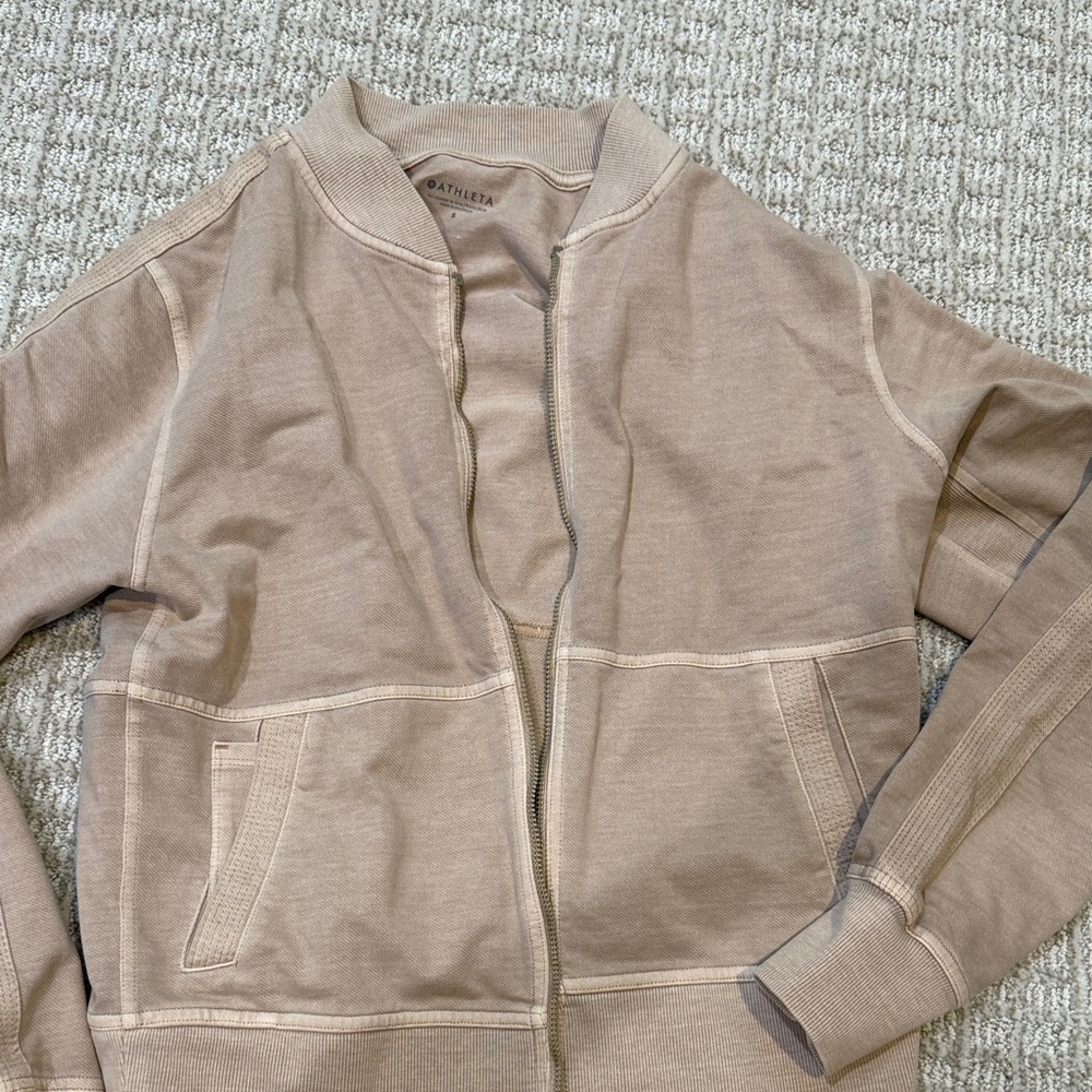 Athleta Women's Beige Bomber Jacket